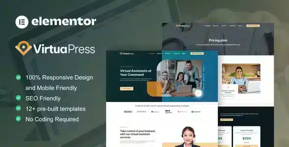 VirtuaPress – Virtual Assistant Service Elementor Template Kit