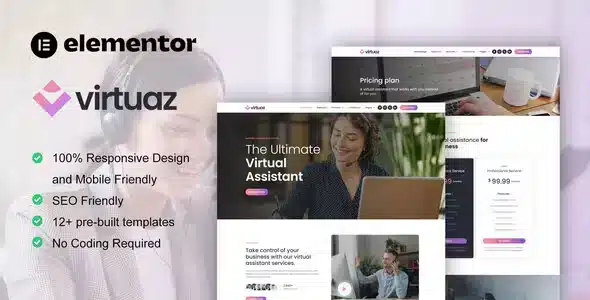 Virtuaz – Virtual Assistant Business Elementor Template Kit