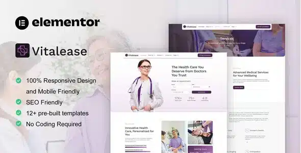 Vitalease - Health Care & Medical Elementor Template Kit