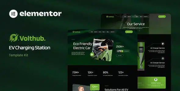 Volthub - EV Charging Station Elementor Template Kit