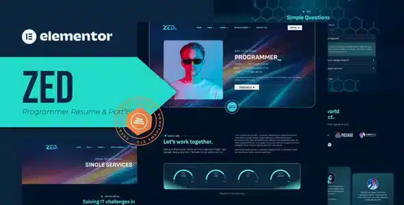 Zed Programmer Resume Elementor Template Kit