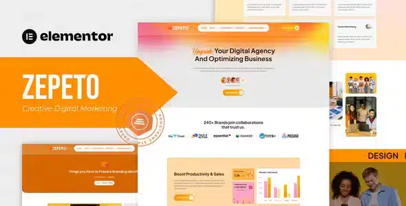 Zepeto Creative Digital Marketing Elementor Template Kit