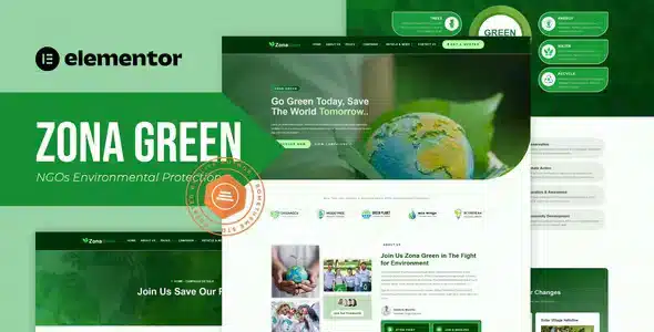 Zona Green – NGOs Environmental Protection Elementor Template Kit
