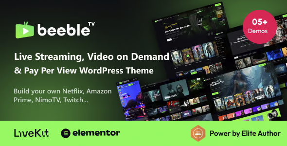 Beeble – Live Streaming, Video on Demand & Pay Per View WordPress Theme