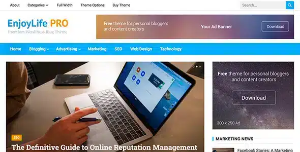 EnjoyLife Pro – Personal Blog WordPress Theme