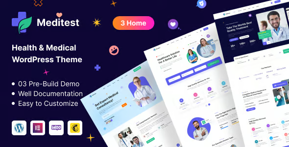 Meditest – Health Care Medical & Hospital Doctor Listing WordPress Theme